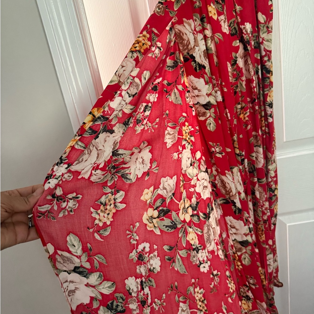 Soprano Vibrant Red Floral jumpsuit l Dress